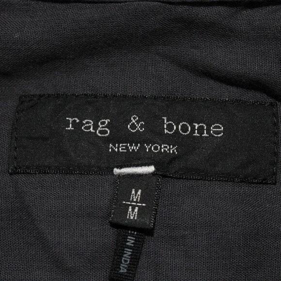 Rag & Bone NWT Finch Gauze Casual Button Down Shirt Size M in Dark Gray Stripes